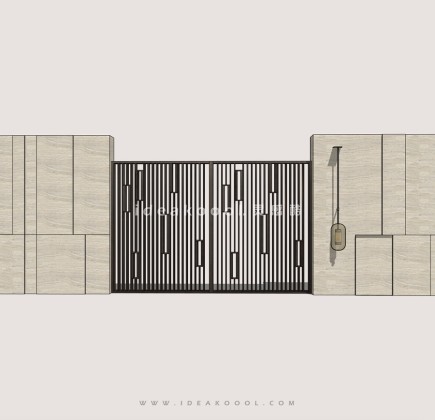 现代铁艺入口大门 景观围墙