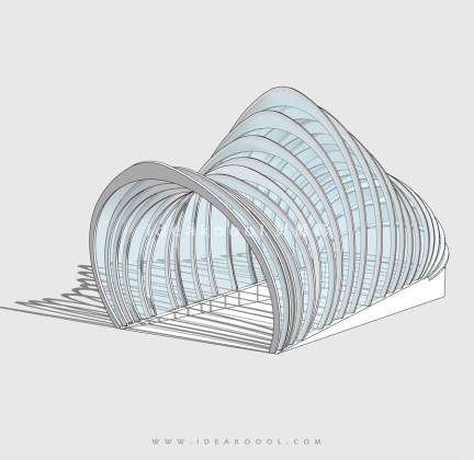 地下车库出入口玻璃廊架丨