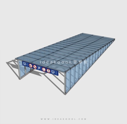 地下车库车行出入口廊架玻璃顶棚丨