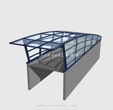 地下车库车行出入口廊架玻璃顶棚丨