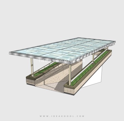 地下车库车行出入口廊架玻璃顶棚丨