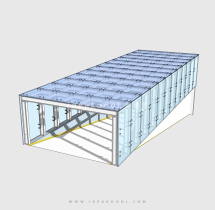 地下车库车行出入口廊架玻璃顶棚丨