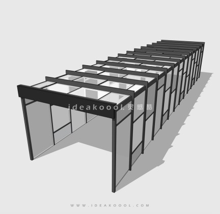 地下车库车行出入口廊架玻璃顶棚丨