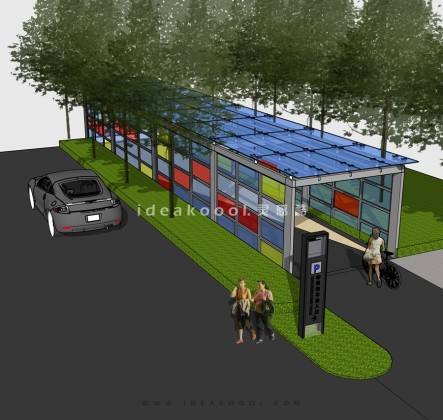 地下车库车行出入口廊架玻璃顶棚丨