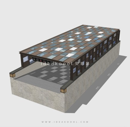 地下车库车行出入口廊架玻璃顶棚丨