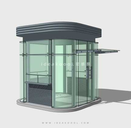 门卫房建筑 玻璃岗亭丨