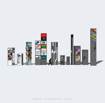 现代导视标识牌 公告栏丨