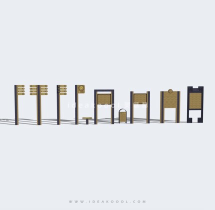 现代导视标识牌 公告栏丨