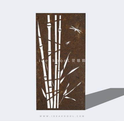 创意镂空锈板景墙丨