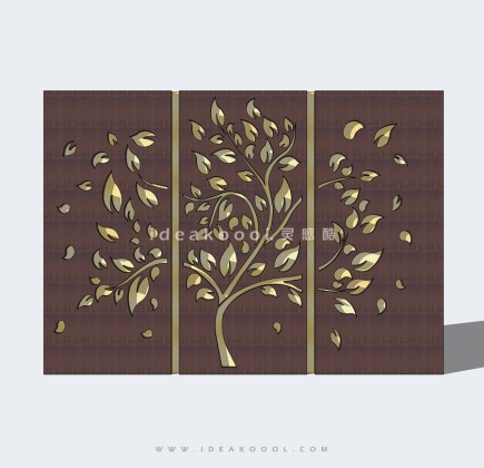 创意镂空锈板景墙丨