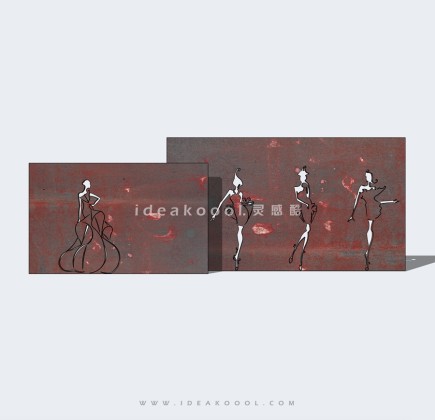 创意镂空锈板景墙丨