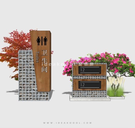 创意石笼景墙丨