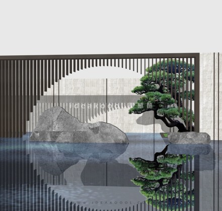 创意山水景墙丨