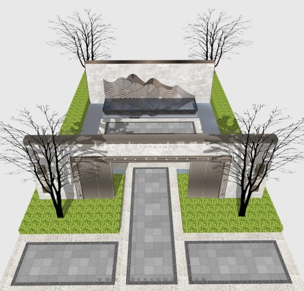 创意山水景墙丨