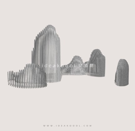 山水铁艺景墙雕塑丨