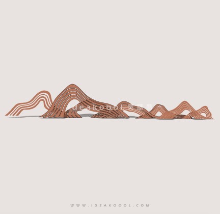 山水铁艺景墙雕塑丨