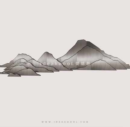 山水金属铁艺景墙雕塑丨