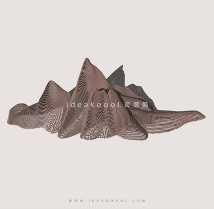 山水金属铁艺景墙雕塑丨