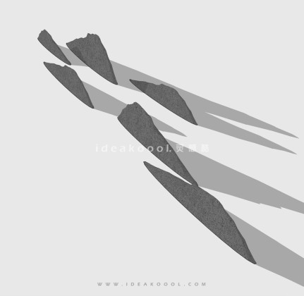 创意山形条石置石 景墙雕塑丨