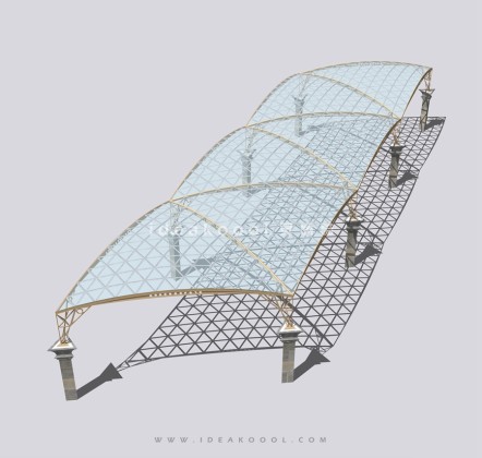 创意异形玻璃雨棚廊架顶棚丨