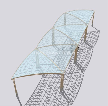 创意异形玻璃雨棚廊架顶棚丨