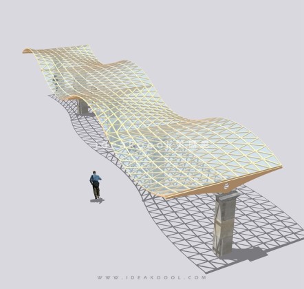 创意异形玻璃雨棚廊架顶棚丨