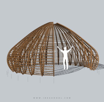 创意异形格栅廊架