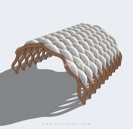 创意异形景观廊架构筑物丨