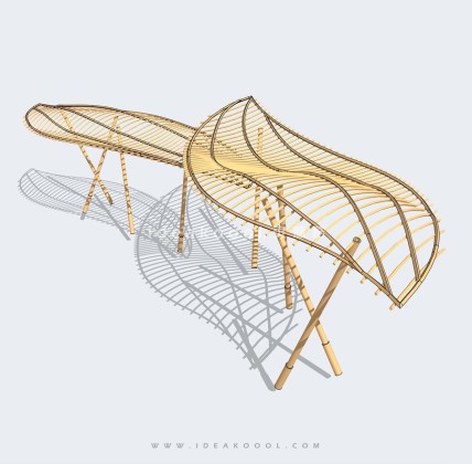 创意异形叶子形状景观创意廊架丨