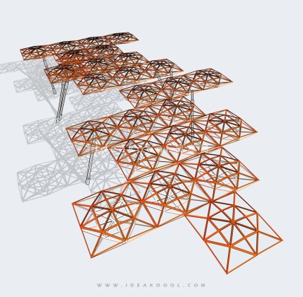 创意工业风异形景观廊架丨
