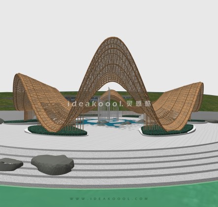 创意异形竹子景观廊架丨