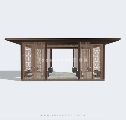 新亚洲新中式景观廊架景观会客厅丨