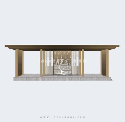 新亚洲新中式景观廊架景观会客厅丨