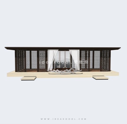 新亚洲新中式景观廊架景观会客厅丨