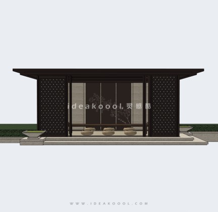 新亚洲新中式景观廊架景观会客厅丨