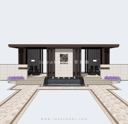 新亚洲新中式景观廊架景观会客厅丨