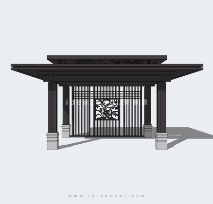 新亚洲新中式景观廊架景观会客厅丨