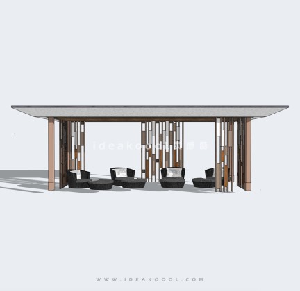 新亚洲新中式景观廊架景观会客厅丨