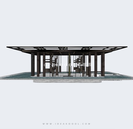 新亚洲新中式景观廊架景观会客厅丨