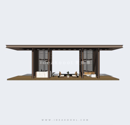 新亚洲新中式景观廊架景观会客厅丨