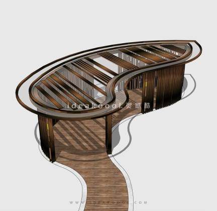 新亚洲新中式曲线景观廊架景观会客厅丨