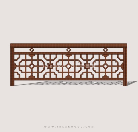 中式木纹栏杆护栏丨