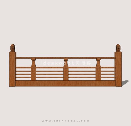 中式木质栏杆护栏丨