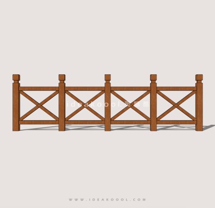 中式木质栏杆护栏丨