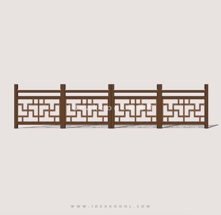 中式木质栏杆护栏丨
