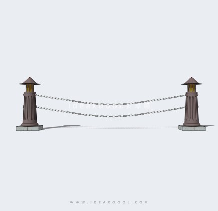 铁索栏杆隔离护栏路挡丨