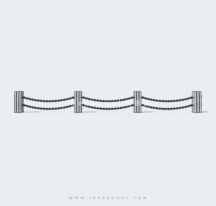 铁索栏杆隔离护栏路挡丨