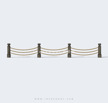 铁索栏杆隔离护栏路挡丨