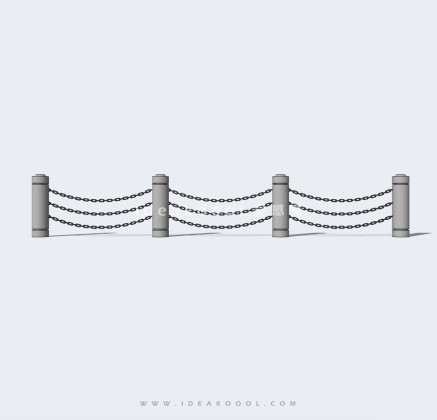 铁索栏杆隔离护栏路挡丨