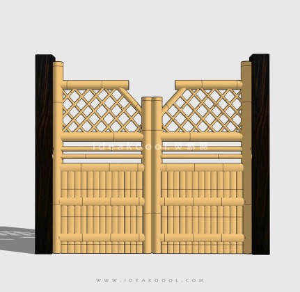 竹篱笆竹栅栏 防护栏杆 门丨